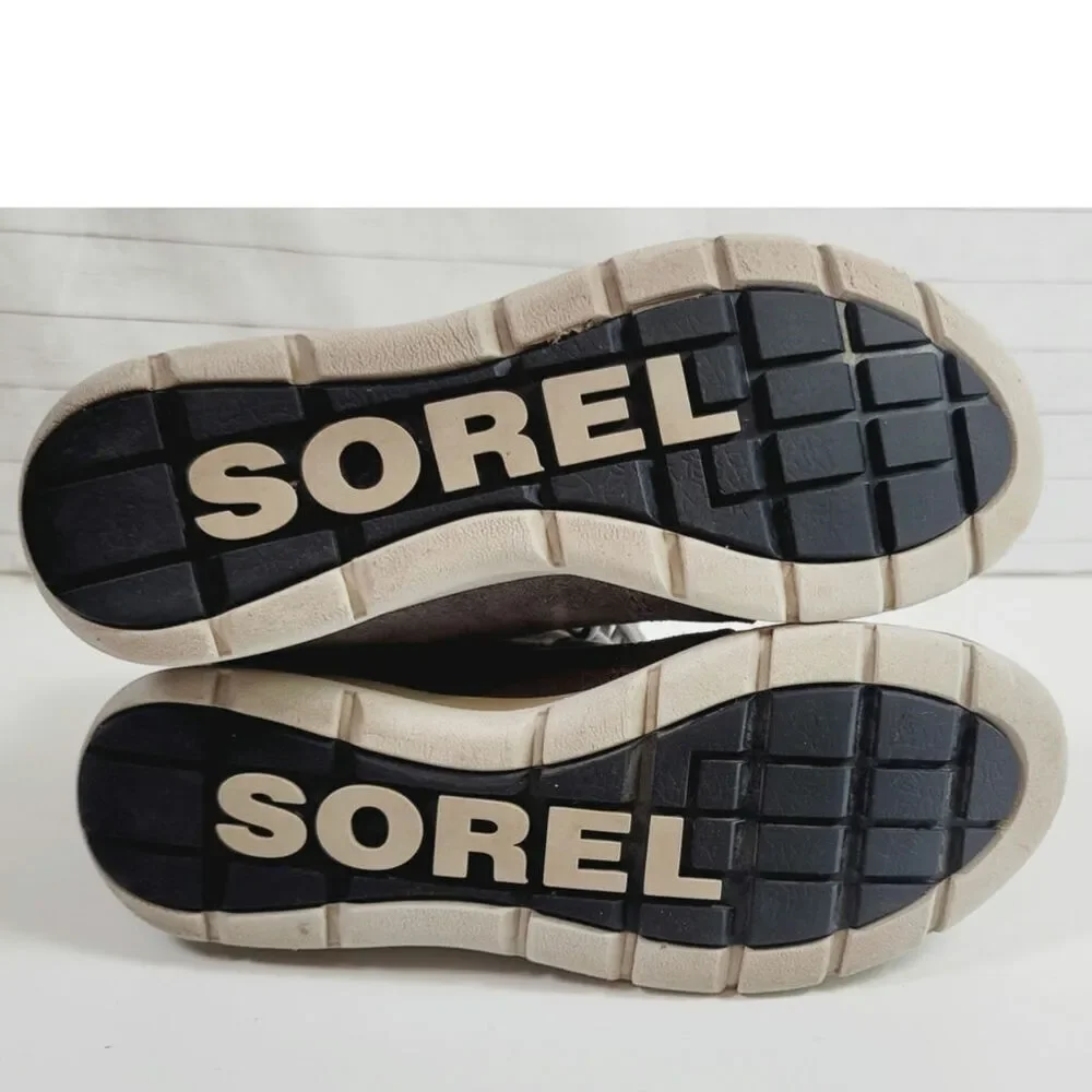 Sorel Explorer Joan Shearling Waterproof Suede Leather Bootie in Gray, sz 9.5